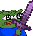 Minecraft Pepe with Sword Emoji